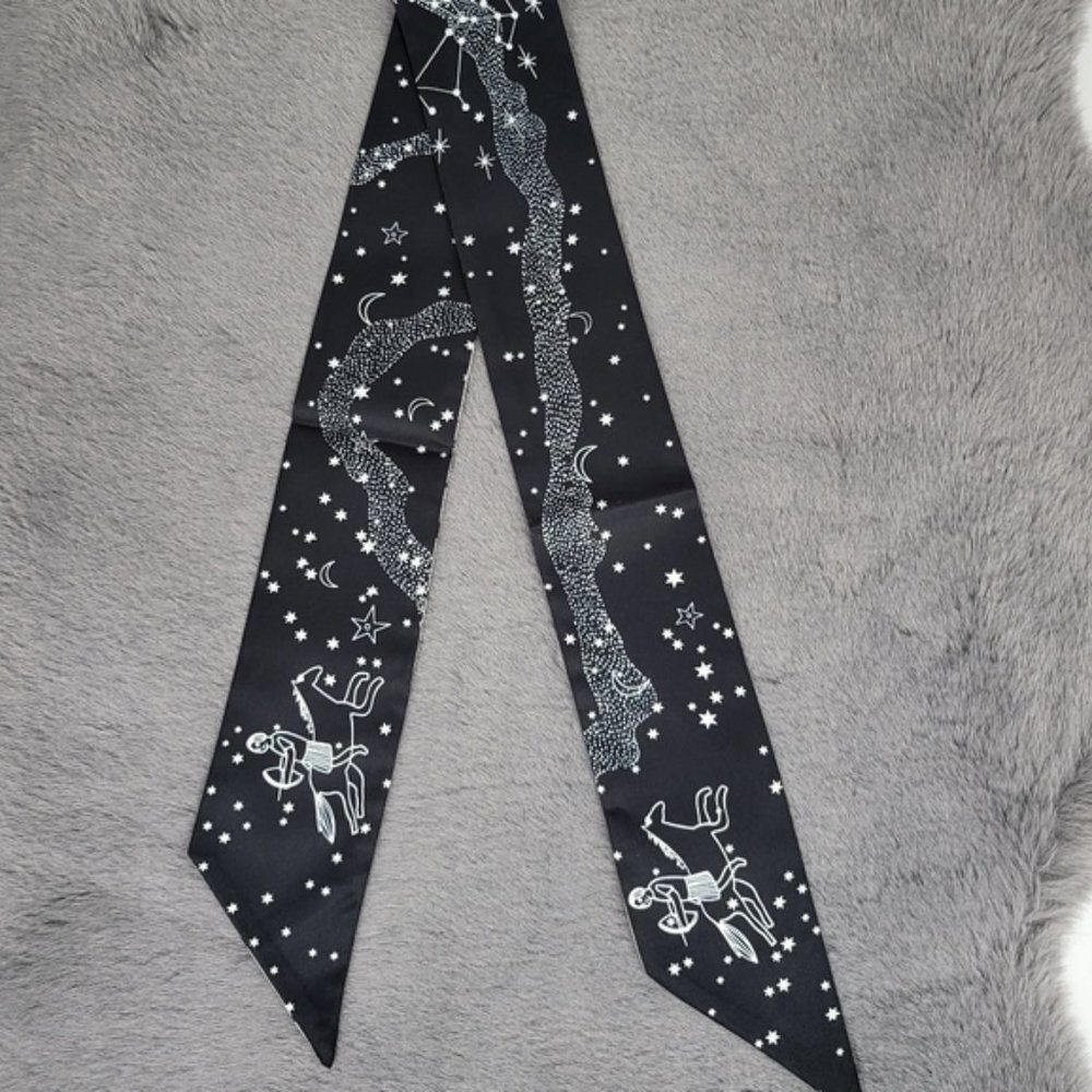 Sagittarius Zodiac Sign Silk Twilly Scarf - Picture 7 of 7